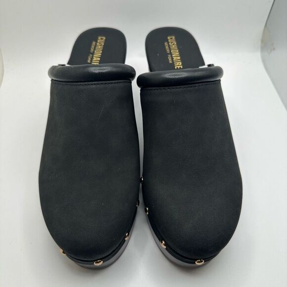 CUSHIONAIRE Women's Guest Faux Wood Clog with Memory Foam Padding 8.5 BLACK NEW - Picture 2 of 7